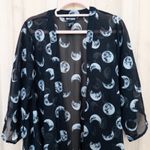 Hot Topic Y2K Celestial Kimono Duster Sz M/L Black Fringe Moon Sheer Witchy Goth Photo 1