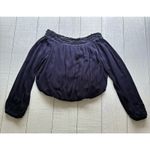 Lulus  Dark Blue Off-Shoulder Crop Top Size XS Photo 1