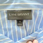 Lane Bryant  Striped Sash Belt Blue Long Sleeves Button Down Long Sleeve Shirt 20 Photo 2