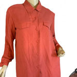 Anna & Frank VINTAGE 1980'S ORANGE SILK BUTTON DOWN BLOUSE (M) Photo 0