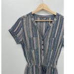 Falls Creek  Womens Linen Blend Striped Dress Size S NWOT Button Coastal Resort Photo 2