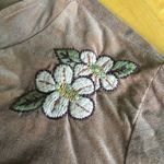 Forever 21 twenty one Velvet Cropped Jacket, Embroidered, Beaded, Tan, Cream, Green, Size S Photo 5