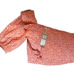 Billabong x Salty Blonde Shine On Top Womens Pink Floral One-Sleeve Crop Top L Photo 1