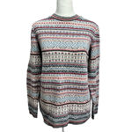 Cotton Country Lainey Jacquard Pullover in Pink Pear Crewneck Fair Isle Sweater Photo 1