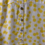 John Mark  100% Linen Yellow Polka Dot Button-Back Blouse PM Petite Medium Photo 7