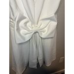 Ivy + Blu White Cocktail Party Dress Sleeveless V Neck Fit & Flare Bow Back Size 12 Photo 4
