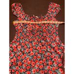 Old Navy Cottagecore Floral‎ Smocked Mini Dress Milkmaid Top Puff Sleeve Tie Front Size M Photo 2