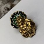 Holy Virgin Mother Mary & Baby Jesus Gold Tone Brooch Tack Pin Signed Avon Photo 8