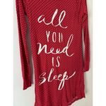 Live Love Dream Red Polka Dot Waffle Knit All You Need Is Sleep Nightgown Sz XS Photo 2