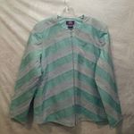 JDS COLLECTION Green Leather Chevron Pattern Jacket Photo 0