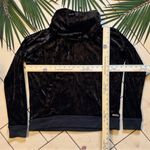 Betsey Johnson  Performance Black Crushed Velvet Cowl Neck Hoodie – Size M Photo 10
