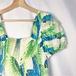 Farm Rio  Araras Mini Dress White Blue Parrot Smocked Dress M Photo 75