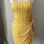 Forever 21  yellow striped wrap dress size small Photo 0