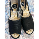 Fly London  women shoes black suede platform wedge size 42 11 11.5 sandal Photo 6