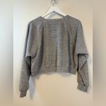 Cacique Naturel Loungewear Terry Cropped Long Sleeve Top Medium Grey Vintage Gray Photo 2