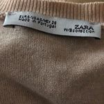 ZARA Tan Velvet-like Lace Arm Trim Tank Top Photo 6