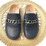 Vionic  Georgie Navy Leather Chain Slip-On Mules Size 8.5 Photo 2