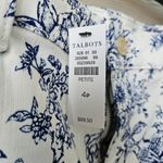 Talbots Skirt Womens Size 4P Bird Toile Print Denim A-Line Stretch Floral Skirt Photo 3