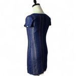 Sanctuary Clothing Blue Crochet Knit V Neck Short Sleeve Mini Dress Photo 1