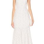 Misa Los Angeles Elke Tweed Dress Small NWT | White Metallic Midi Revolve Photo 1