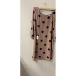 Amanda Uprichard  Polka Dot Walsh‎ Dress Medium Tan Black Sheer Puff Long Sleeves Photo 3