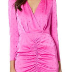 WAYF Phoenix Magenta Pink Jacquard Satin Polka Dot Mini Dress Size M Photo 0