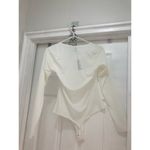 SKIMS Size XL Jelly Sheer Long Sleeve Bodysuit Top Scoop Neck Marble White NWT Photo 6