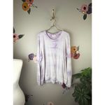 Sundry  Women's Purple Tie-Dye Terry Oversize Sweatshirt Sweater - Size - 3 Photo 2