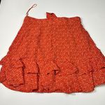 Altar'd State Orange White Polka Dot Ruffle Wrap Waist Mini Skirt Small S Party Photo 3