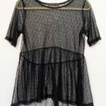 Potter’s Pot Black Mesh Peplum Top Photo 0