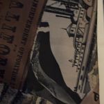 Beautiful‎ Colonial Shipping theme scarf in golds, reds, black. 60” x6.5”. Black Photo 2