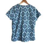 Beyond‎ Scrubs Women Scrub Top L Blue Medallian Medical Uniform Nurse Workwear Purple Size L Photo 2