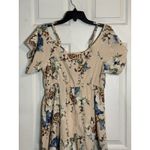 SheIn  Women's Light Pink Dress With Floral Print, Open Shoulder, Size Large Photo 1