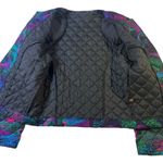 Vintage Quilted Jacket Skirt Set Abstract Print 80s 90s Colorful Retro Black Photo 4