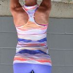 Lululemon  Cool Racerback
Beacher Stripe White Iris Flower Tank Top Photo 1