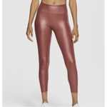 Nike Womens  One Icon Clash Mid Rise 7/8 Rose Gold Shimmer Pink Clay Leggings XXL Photo 1