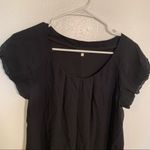Alfani  Scoop Neck Blouse Black Chiffon Cap Sleeve Photo 1