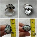 Turquoise Natural Gemstone Silver Ring Size Photo 6
