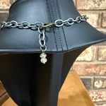 Light Amber Crystal & Green Iridescent Faux Pearl Necklace Tree Of Life Charm Photo 4