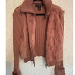 C. Magic Women's AUTH Fur and Ribbed Knit Zip Photo 5