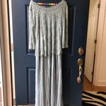 Muted Teal Glittery Pizarro Nights Dress Blue Size 12 Photo 2