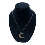 Source Unknown Silver and Blue Crescent Moon Necklace Photo 2