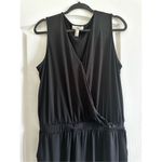 H by Halston  BLACK V-NECK JUMPSUIT SIZE LARGE Black Photo 2