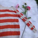 Pink Rose  Coral Off White Striped Sweater Size Small Casual Stripes Cotton Photo 4