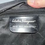 Salvatore Ferragamo  Gancini Black Nylon and Patent Leather Shoulder Bag Photo 11