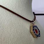 Handmade Brown leather cord chocker and stainless steel charm  Photo 0