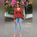 SheIn  size XL Clasi Floral Print Lantern Sleeve Peplum Blouse Photo 1