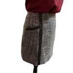 Banana Republic Black & White Tweed Wool Blend Skirt | Faux Leather Trim | Sz 6 Photo 4