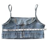 Banjara Floral Embroidered Denim Crop Top Sleeveless Blue Size L Festwear Boho Size L Photo 2