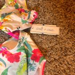 Salt + Cove Floral One Piece Swimsuit Cutout Tie Front Women's Extra Large XL White Photo 1